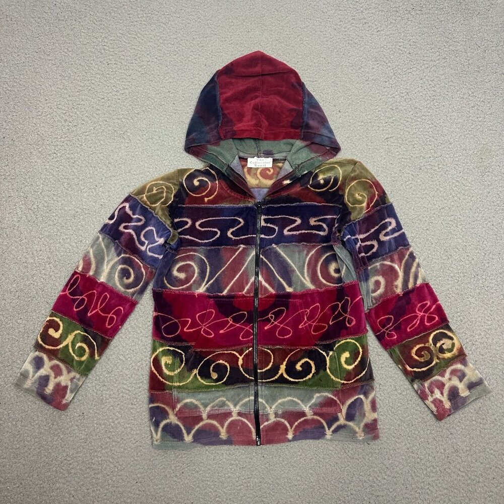 Y2K Patchwork Jacket Velvet Purple Multicolor Boh… - image 8